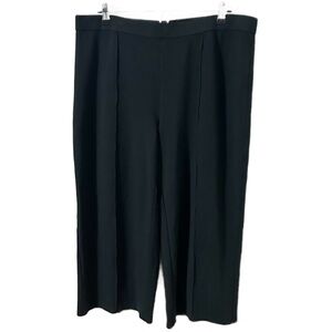 J. Jill Wearever Collection Classic Black Cropped Pants Pull-On Style Wide Leg